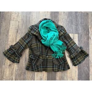 Latte by CoffeeShop Women's Plaid Wool Blend Jacket